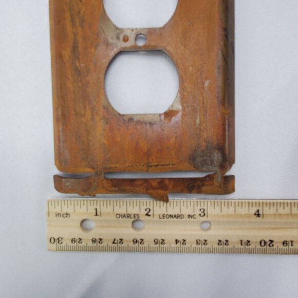 Vintage Stone Duck Motif Double Outlet Cover Plate Rustic Metal Cabin Decor - Picture 6 of 10